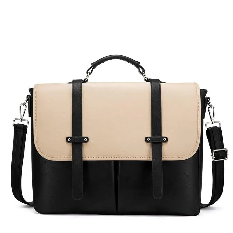 Porte Document Femme Le Cartable en Cuir Beige
